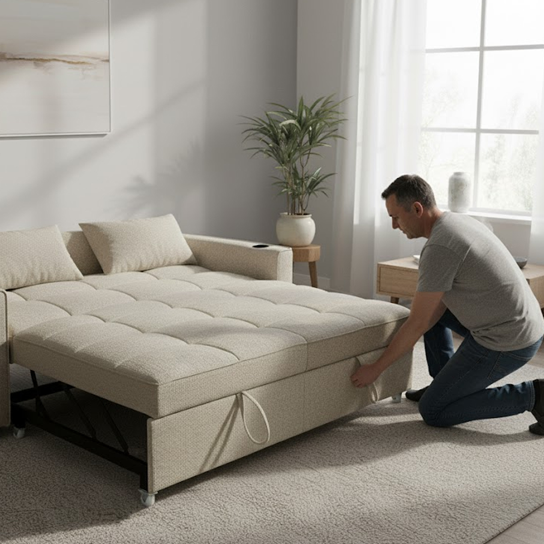 Premium Sofa Bed with Built-In Cup Holders product thumbnail 19