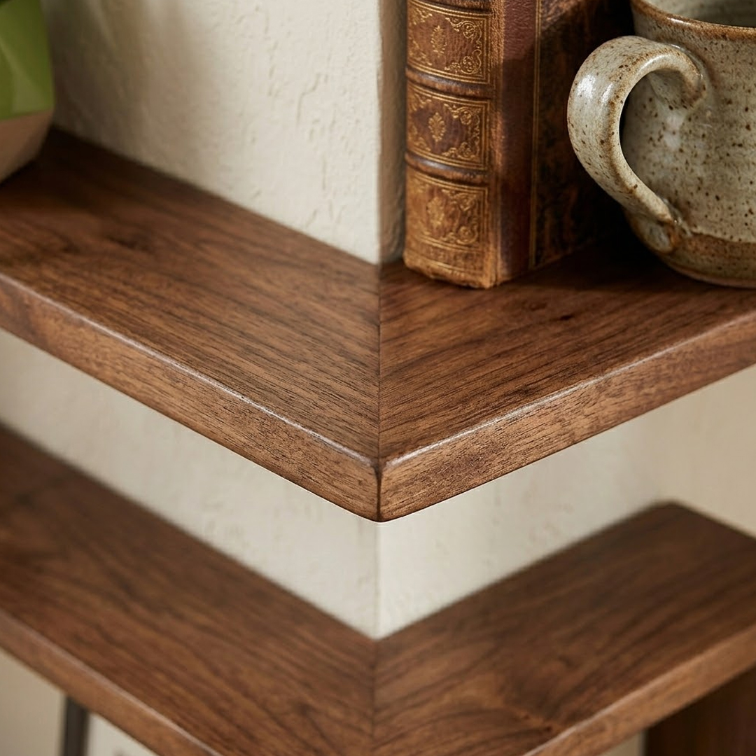 رفوف زاوية للديكور بتصميم خشبي - 5