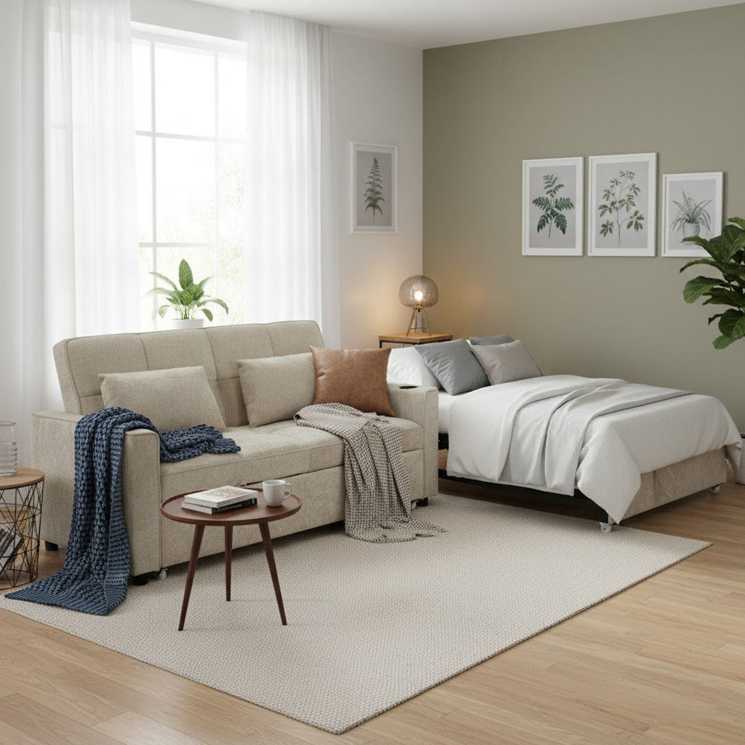 Premium Sofa Bed with Built-In Cup Holders product thumbnail 5