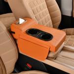 مسند سيارة من الجلد الفاخر مع حامل أكواب - 5