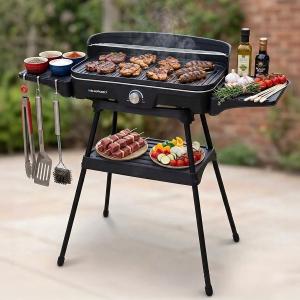 شواية كهربائية مع رف سفلي للتقديم والتخزين