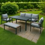 طقم جلوس خارجي مودرن مع بنش – 5 مقاعد - 2