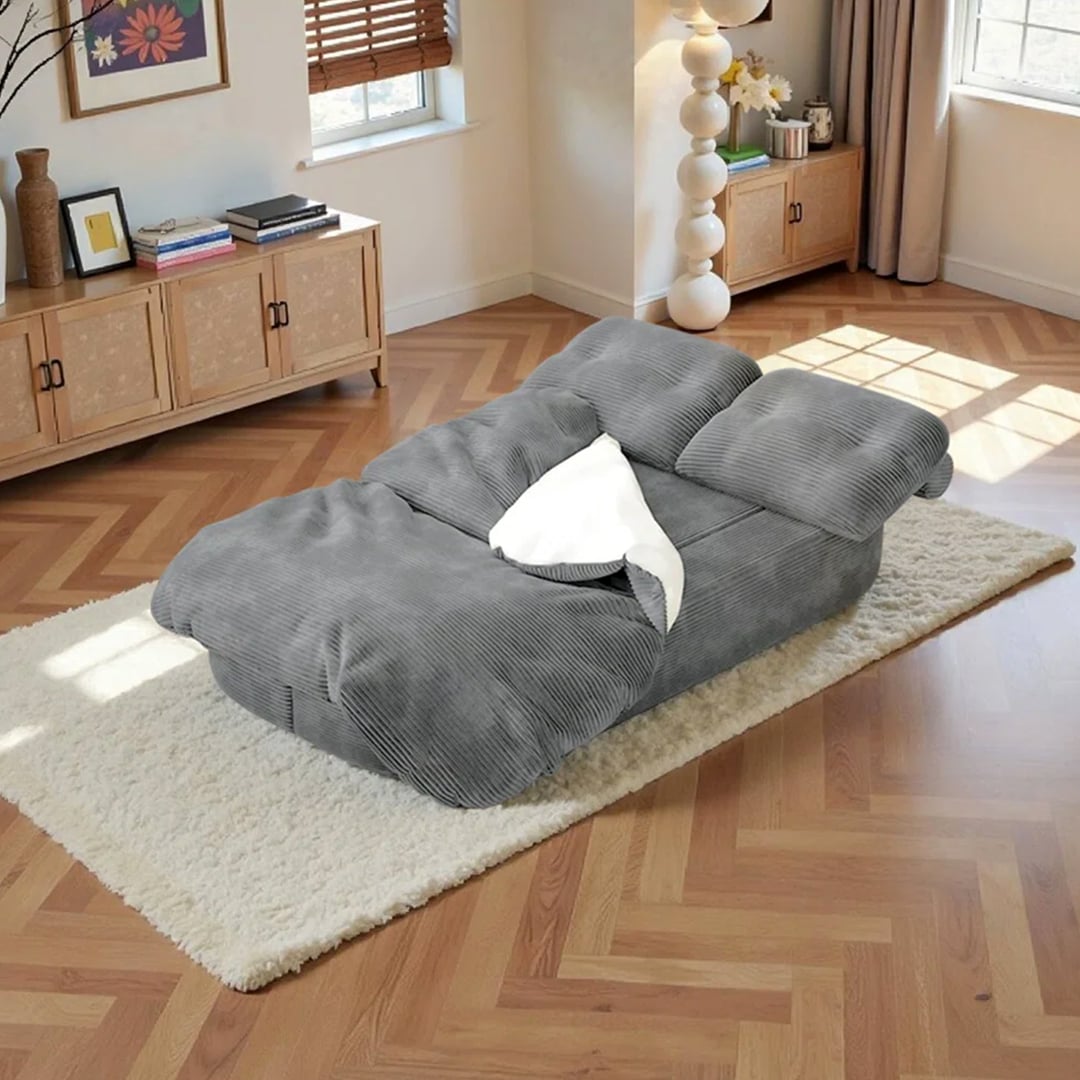 Corduroy Lazy Folding Sofa Bed - 3