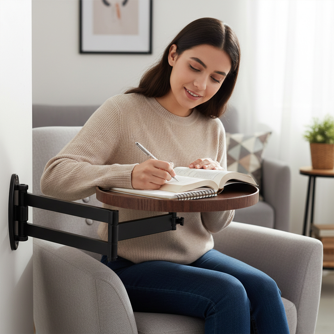 طاولة قهوة جدارية بذراع متحرك - 8