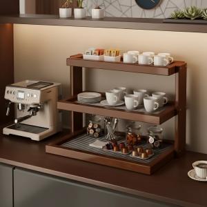 ركن تنظيم أكواب القهوة والضيافة الخشبي - 2