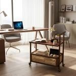 ترولي ضيافة بعجلات مع صندوق تخزين سفلي - 8