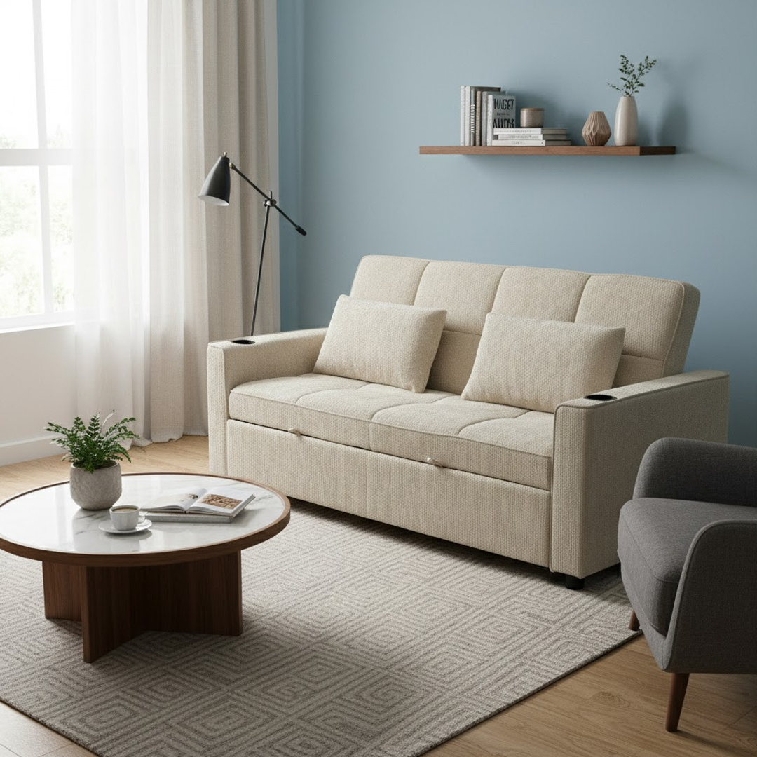 Premium Sofa Bed with Built-In Cup Holders product thumbnail 8