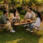 طاولة رحلات محمولة من الخشب المعتّق - 1
