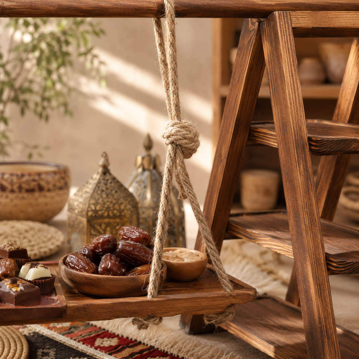 Wooden Swing-Style Buffet Stand for Events product thumbnail 15