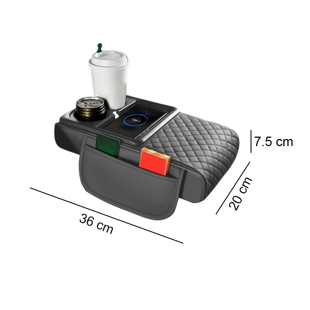 Car Armrest Organizer with Wireless Charger product thumbnail 16