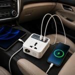 محول بطارية للسيارة بمخارج كهرباء وUSB - 1