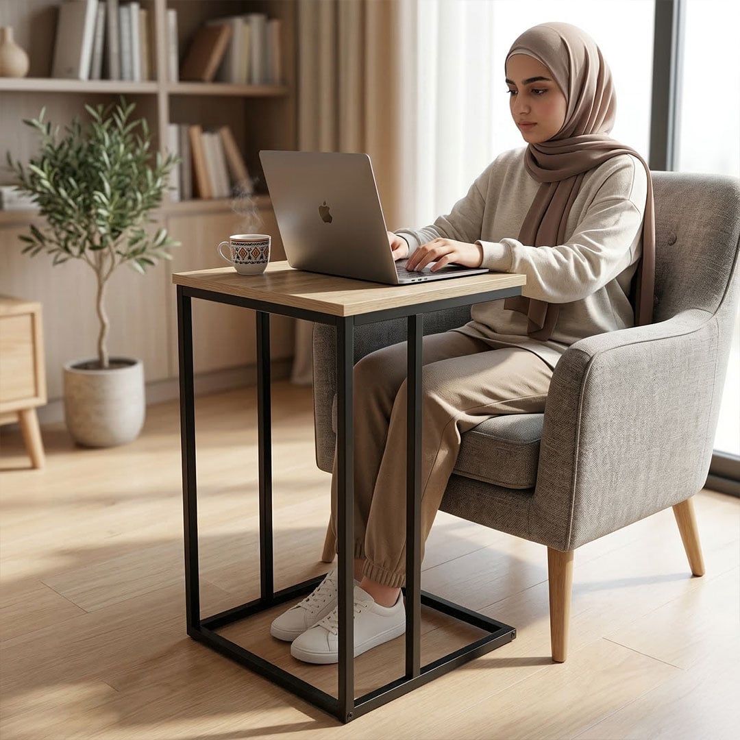 طاولة كنبة جانبية بتصميم C - صورة 7