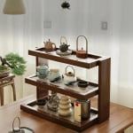 ركن تنظيم أكواب القهوة والضيافة الخشبي - 4
