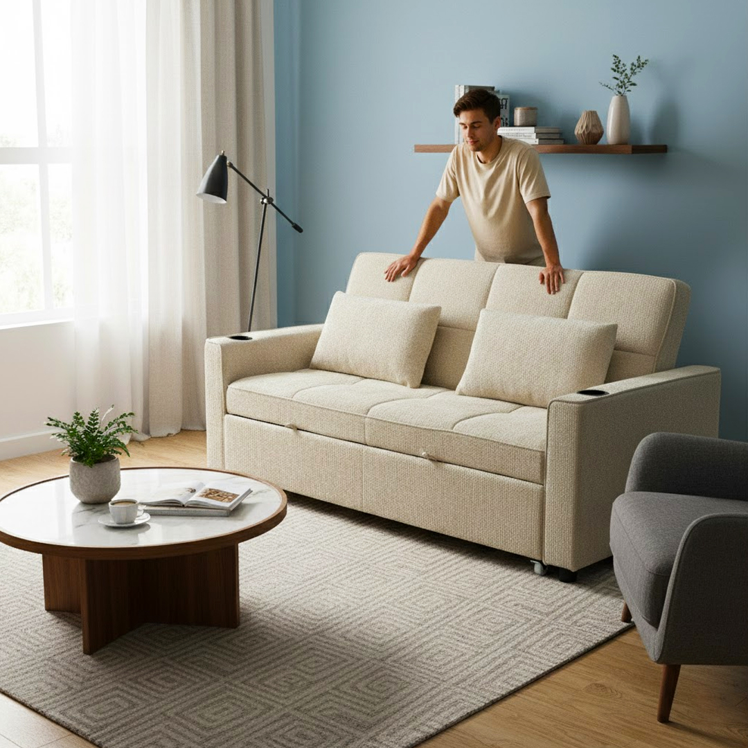 Premium Sofa Bed with Built-In Cup Holders product thumbnail 14