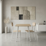 طاولة طعام خشبية مع كرسيين - 3