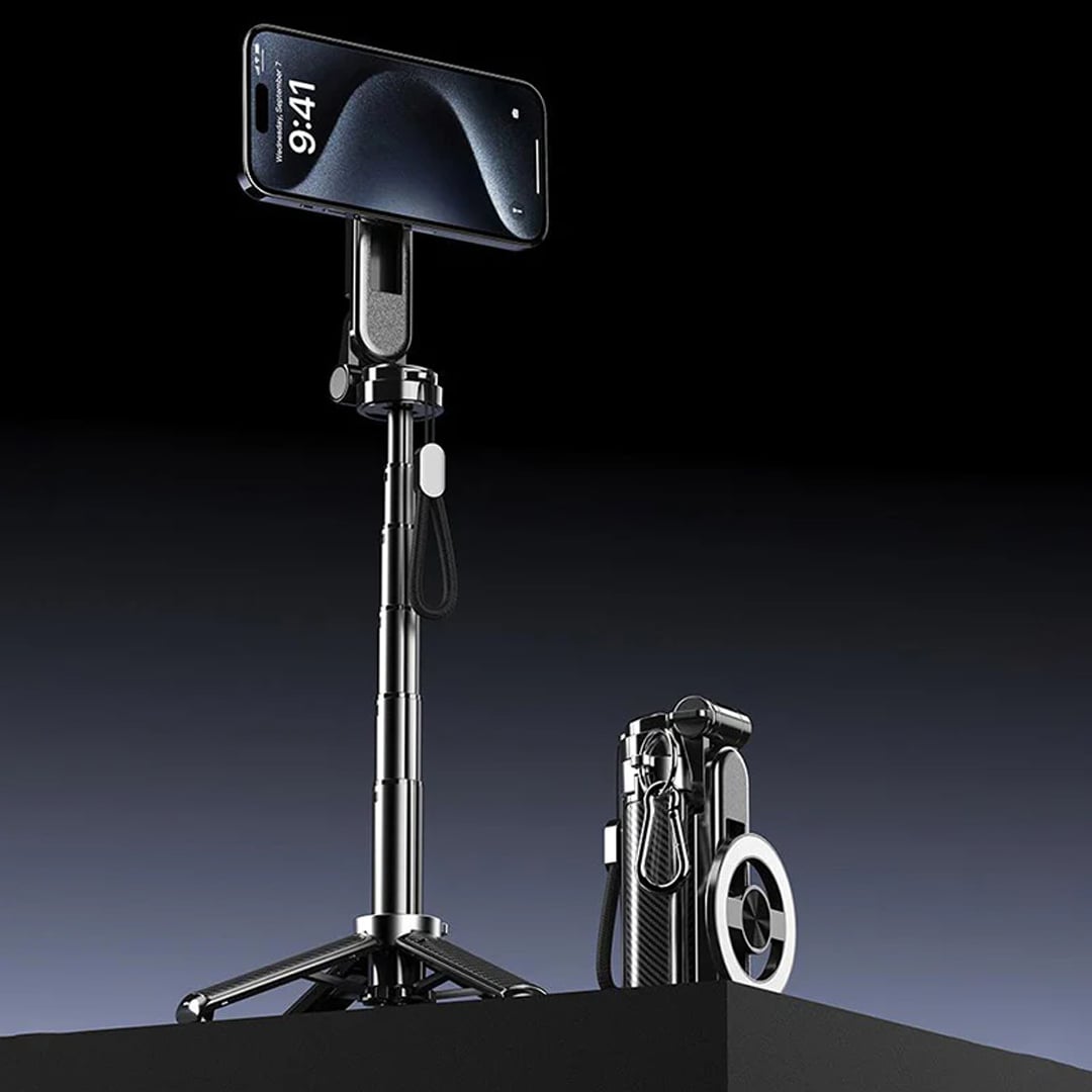 ميني سيلفي ستك محمولة مع قاعدة ثلاثية - 6