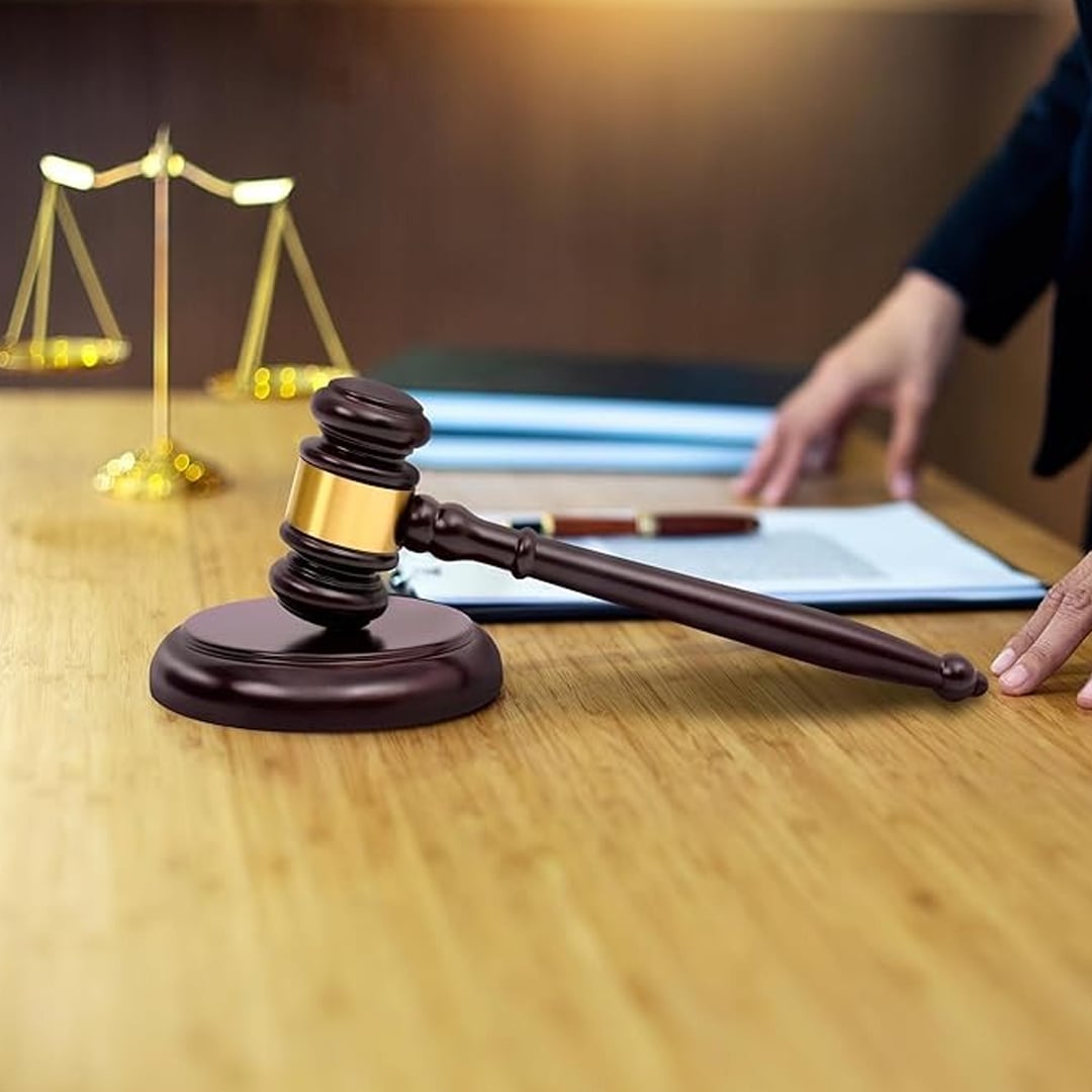 مطرقة القاضي الفاخرة مع قاعدة خشبية - 10