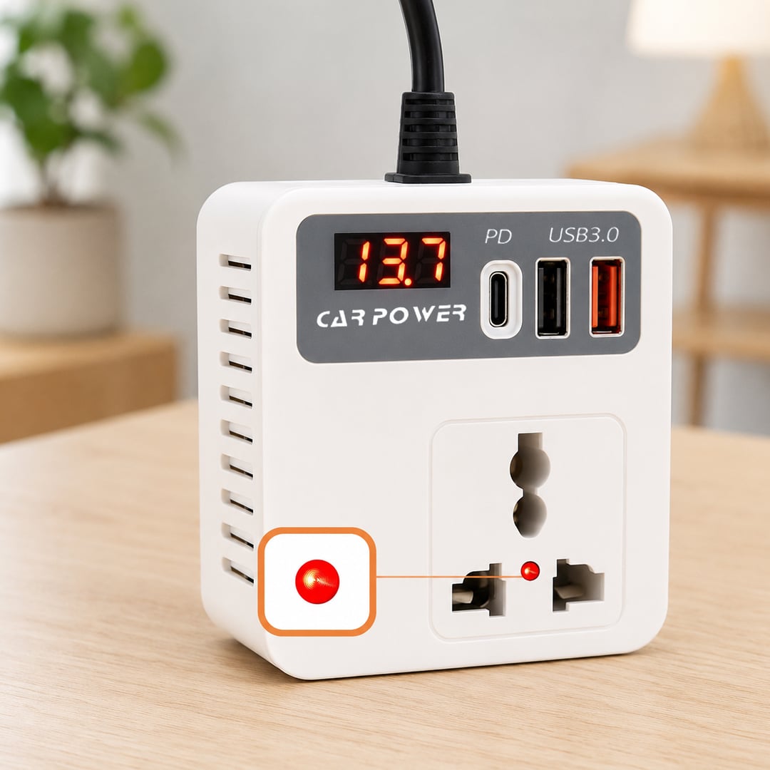 محول بطارية للسيارة بمخارج كهرباء وUSB - صورة 7