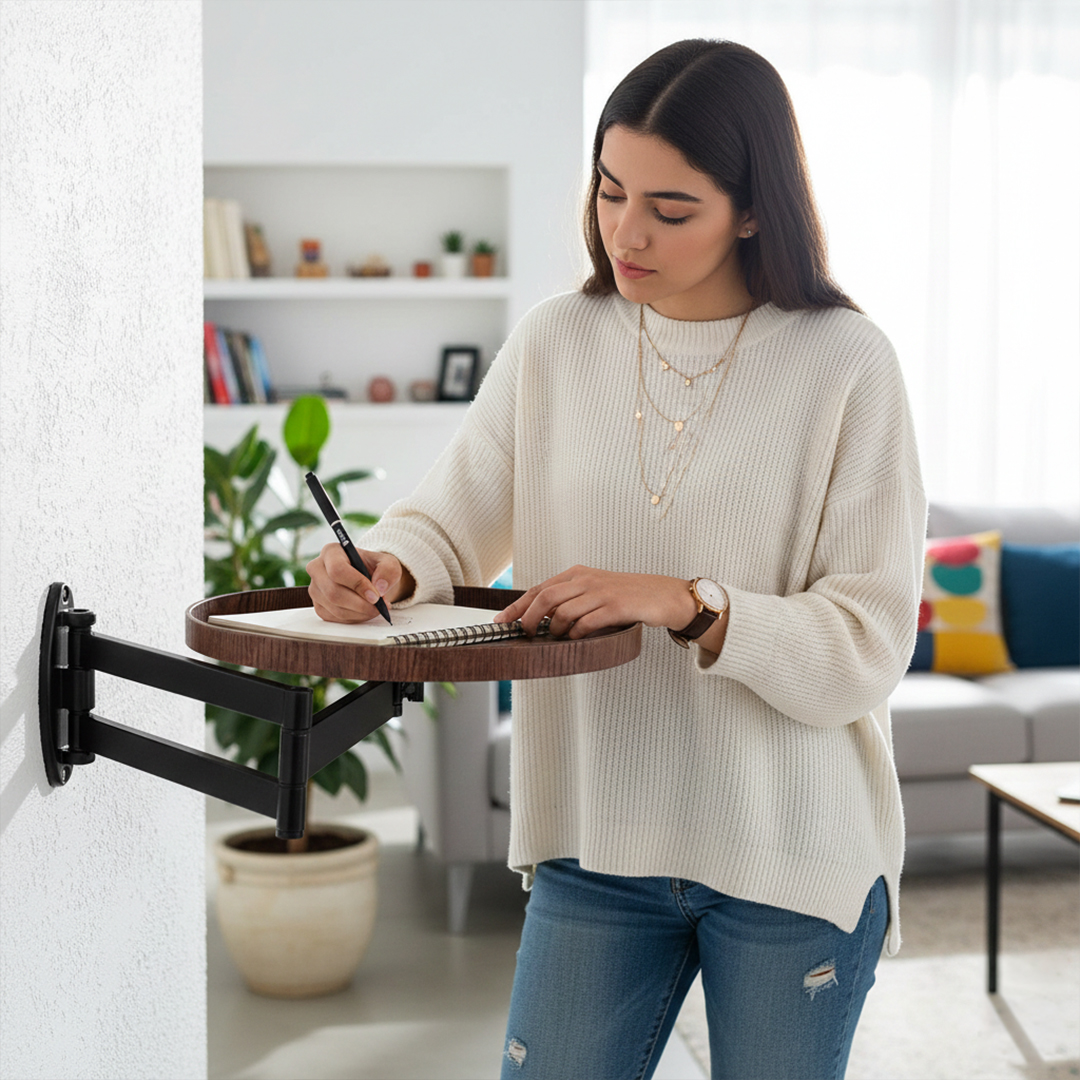 طاولة قهوة جدارية بذراع متحرك - 5