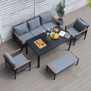 طقم جلوس خارجي مودرن مع بنش – 5 مقاعد