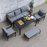 طقم جلوس خارجي مودرن مع بنش – 5 مقاعد