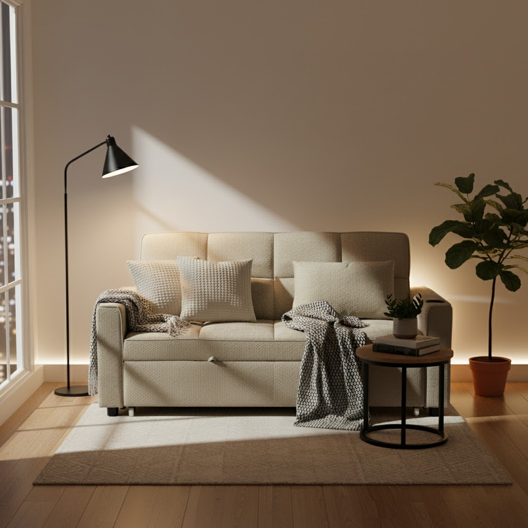 Premium Sofa Bed with Built-In Cup Holders product thumbnail 3