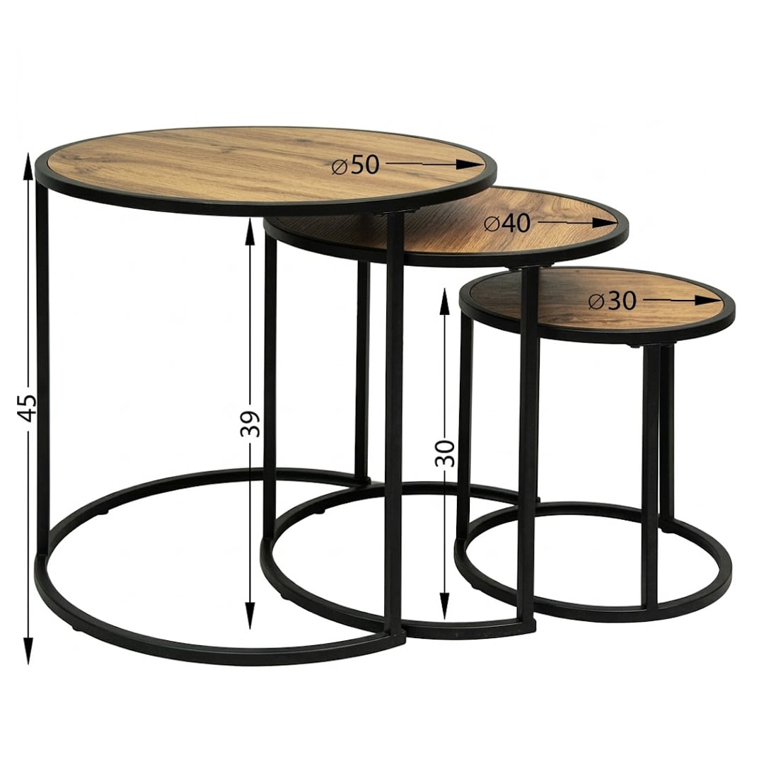 Wood Top Nested Side Tables Set product thumbnail 15