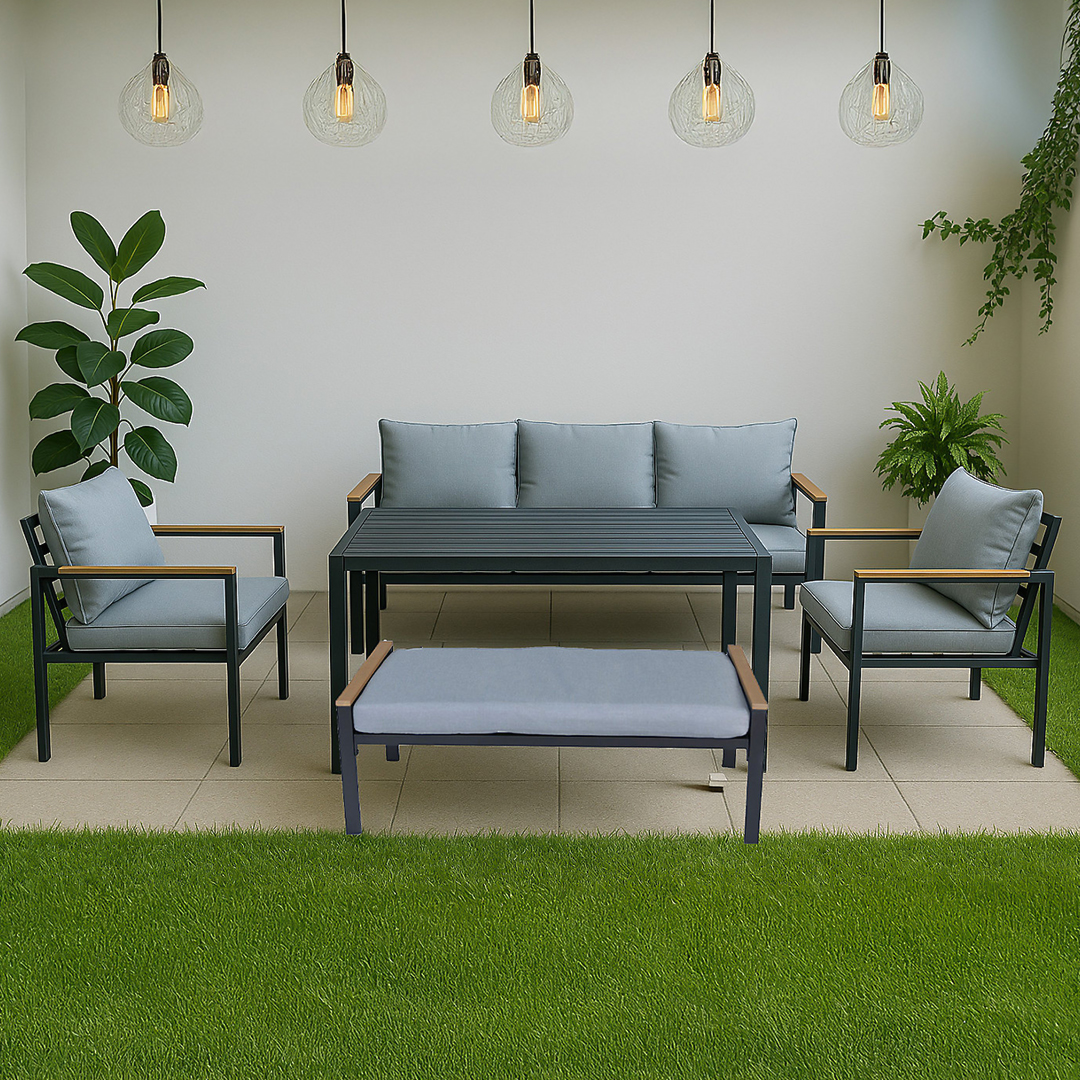 طقم جلوس خارجي مودرن مع بنش – 5 مقاعد - 13