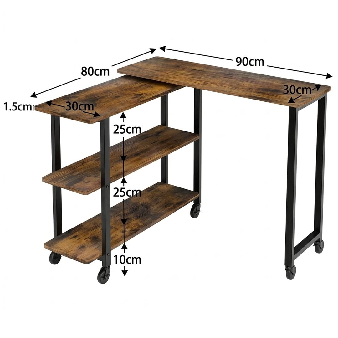 Rolling Side Table with Storage Shelves product thumbnail 16