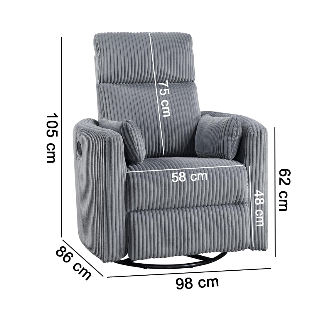 Corduroy FlowMotion Comfort Recliner product thumbnail 15
