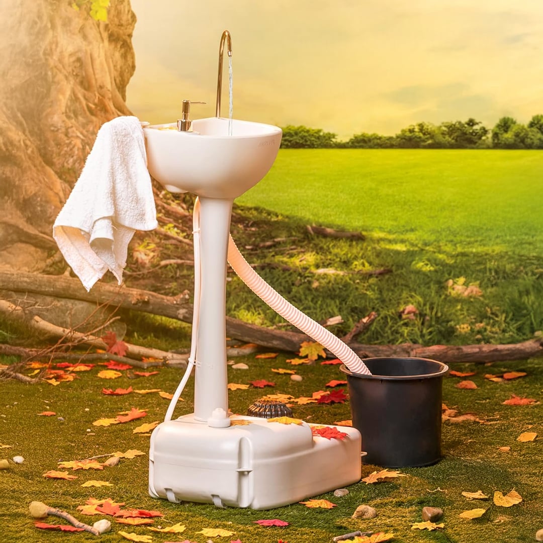 مغسلة متنقلة مع خزان مياه للرحلات - 18