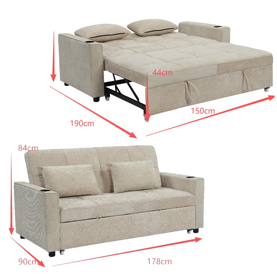 Premium Sofa Bed with Built-In Cup Holders product thumbnail 20