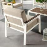 طقم مقاعد للتراس بلمسة خشبية–4 مقاعد - 4