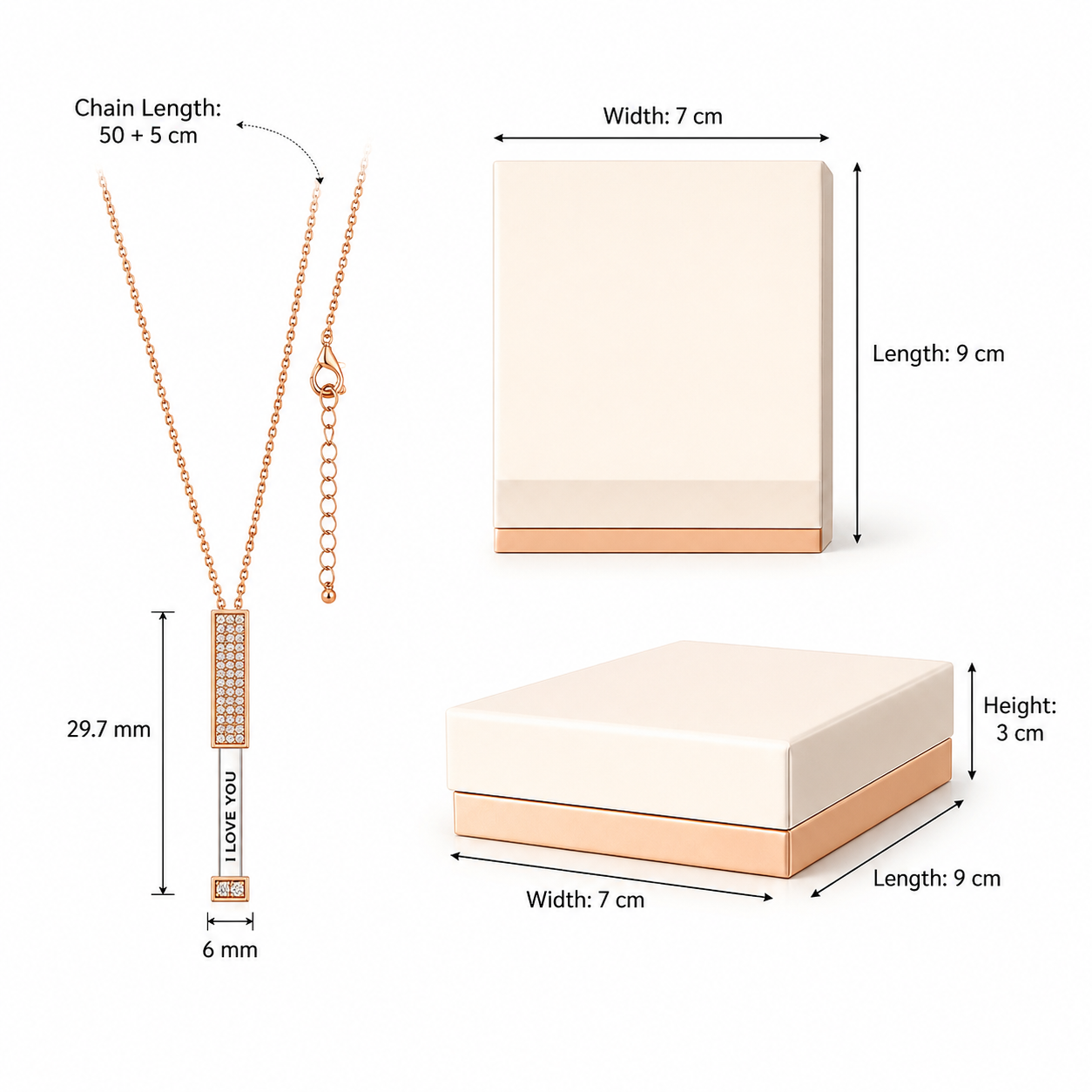 Gold-Plated Zircon Necklace with Luxury Gift Box product thumbnail 11