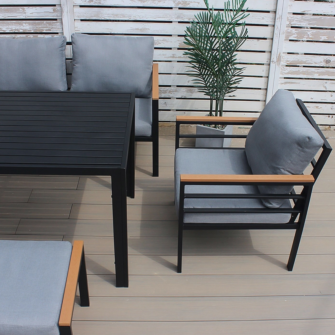 طقم جلوس خارجي مودرن مع بنش – 5 مقاعد - 9