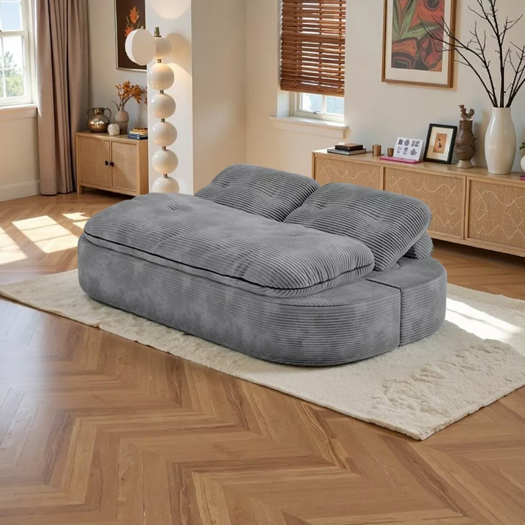 Corduroy Lazy Folding Sofa Bed - 11