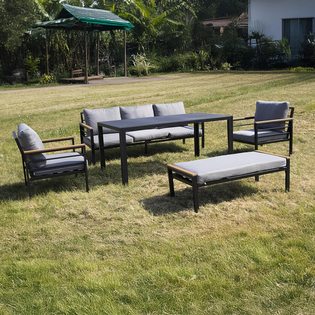 طقم جلوس خارجي مودرن مع بنش – 5 مقاعد - 3