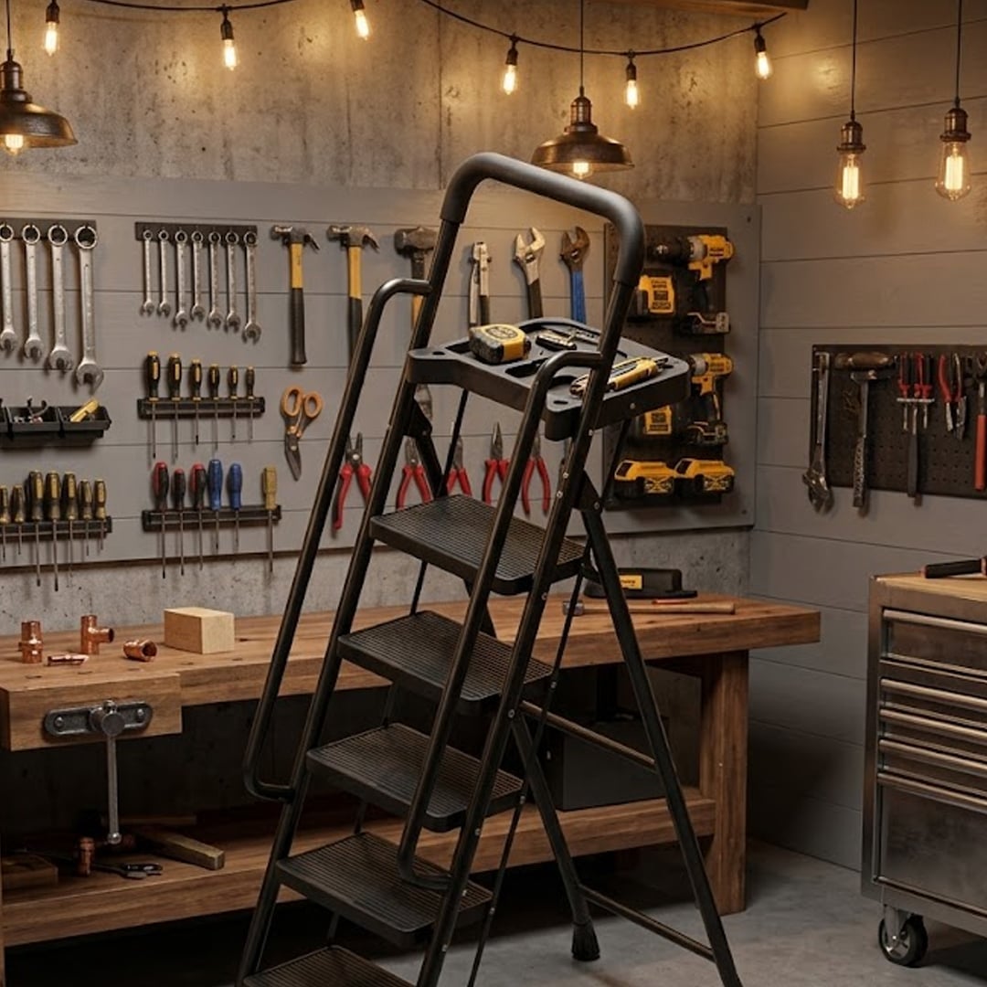 5-Step Metal Ladder with Safety Handle product thumbnail 5