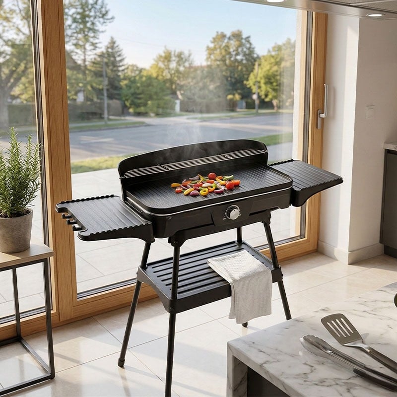 شواية كهربائية مع رف سفلي للتقديم والتخزين - 15