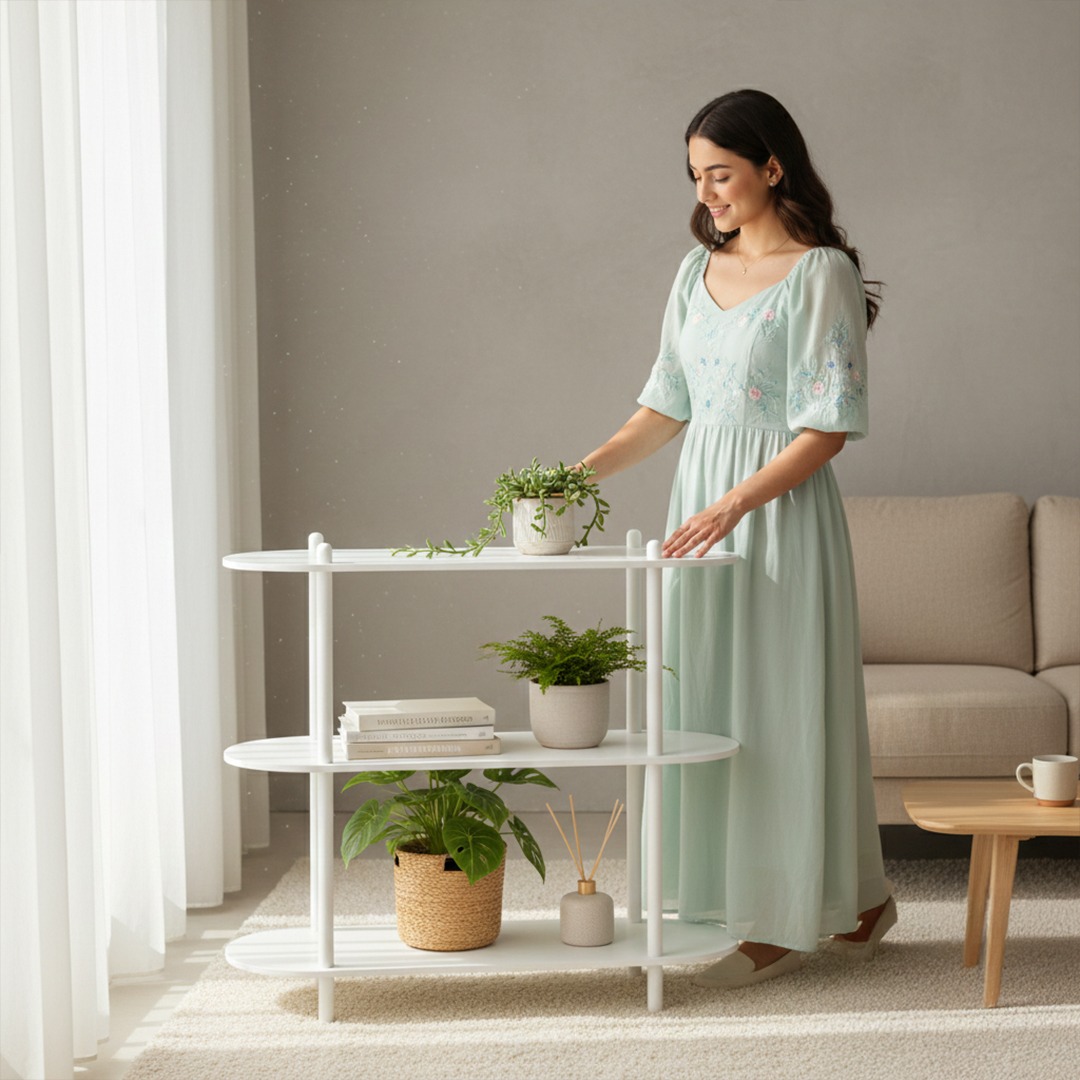 وحدة رفوف عرض وتخزين بثلاث طبقات - 6