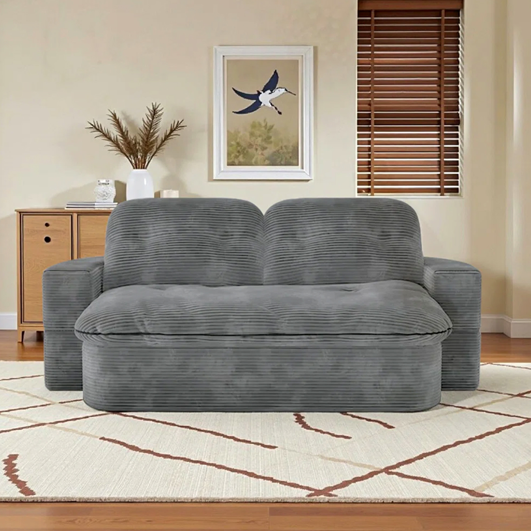 Corduroy Lazy Folding Sofa Bed - 4