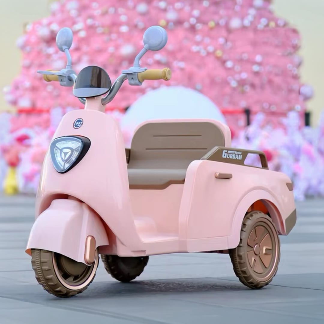 دراجة فيسبا كهربائية للاطفال بمقعد خلفي - 2