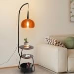 Modern Floor Lamp with Built-In Shelves - 9