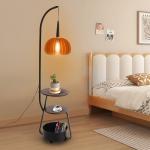 Modern Floor Lamp with Built-In Shelves - 8