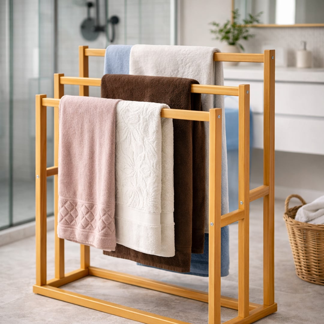 ستاند مناشف أرضي خشبي - 9