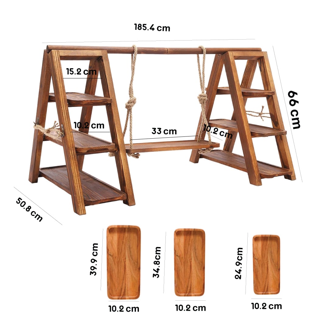 Wooden Swing-Style Buffet Stand for Events product thumbnail 16