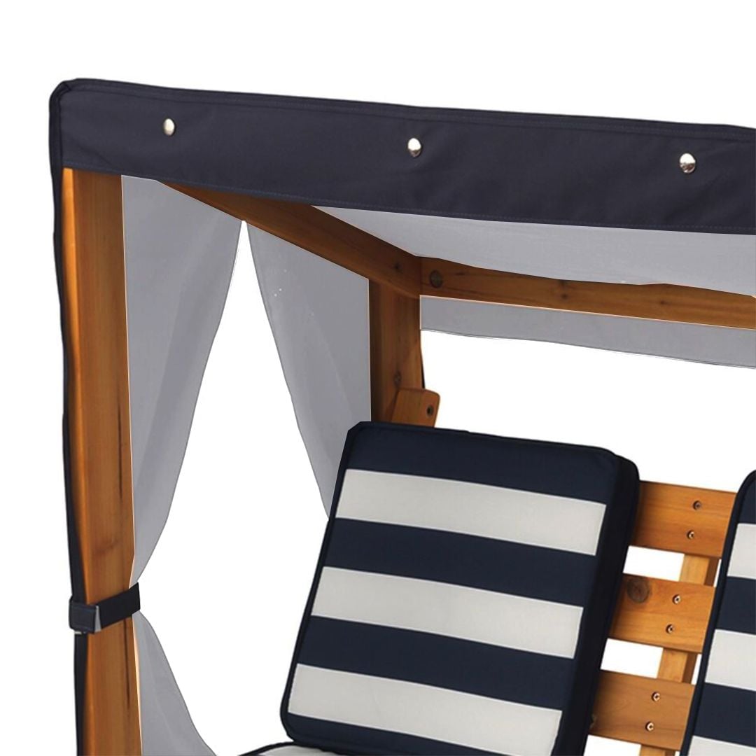 كرسي تشميس خشبي مع مظلة للأطفال - 10