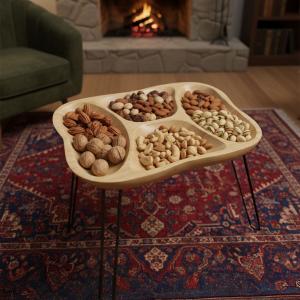 طاولة خشبية لتقديم المكسرات - 3
