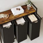 منظم غسيل ثلاثي مع رف خشبي - 6