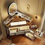 طاولة مكياج بمرآة LED دائرية - 13